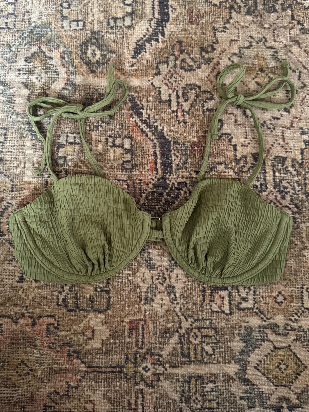 ABERCROMBIE & FITCH Green Bikini Top Small